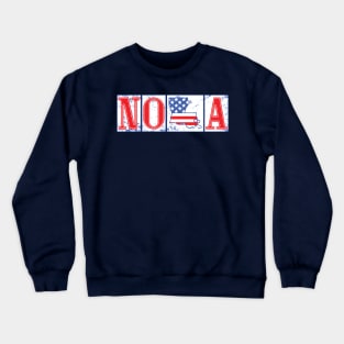 Red White and Blue New Orleans Nola Louisiana American Street Tiles Crewneck Sweatshirt